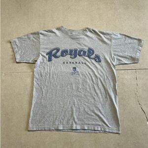 90s Vintage Kansas City Royals Grey Script T Shirt Size L